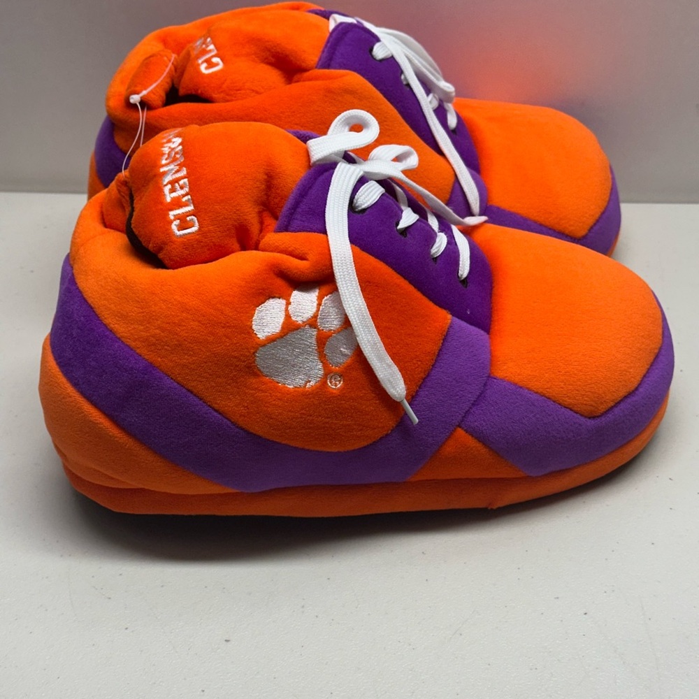 Clemson Tigers Orange & Purple Plush Slipper Sneakers XXL